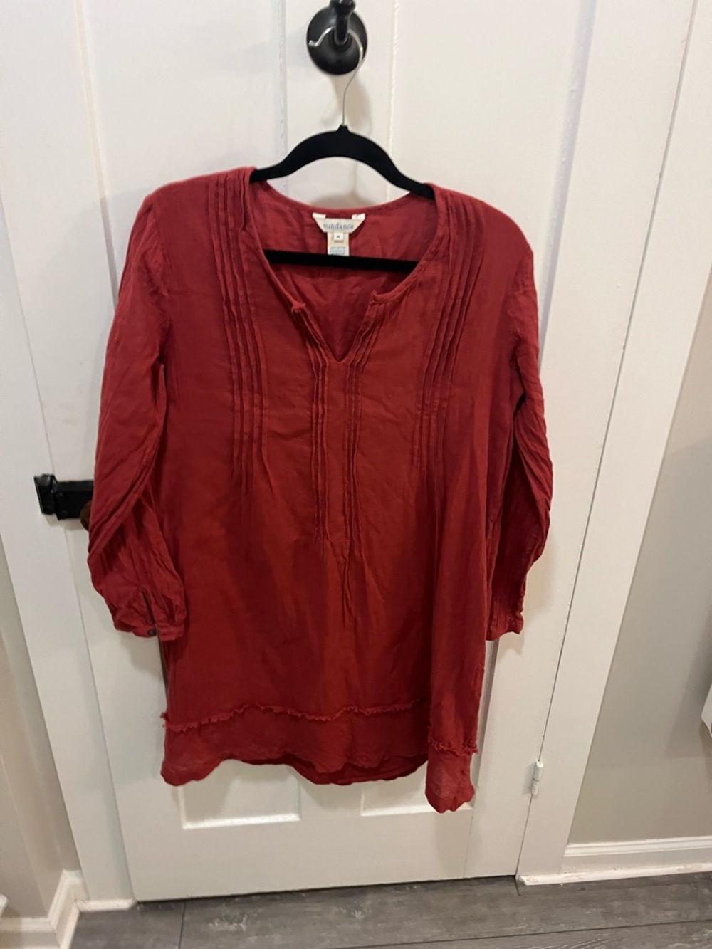 Sundance Catalogue Tunic 100% Cotton Red Dress Size Medium